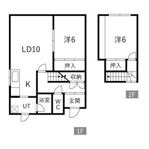 サンコートB(2LDK/1階)の間取り写真