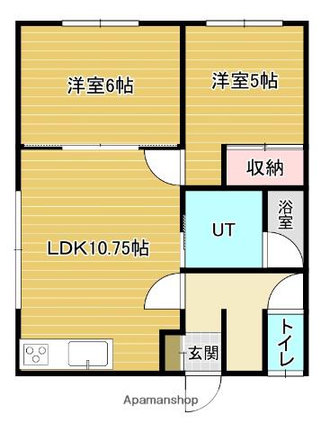 美幸荘(2LDK/2階)の間取り写真