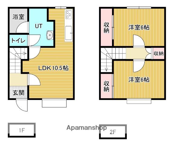 南幌アラビスⅡ(2LDK/1階)の間取り写真
