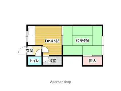 柴田マンション(1DK/2階)の間取り写真