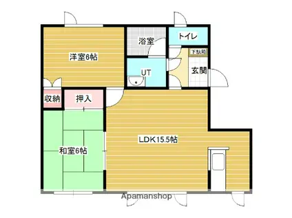 メゾンマリエⅢ(2LDK/1階)の間取り写真