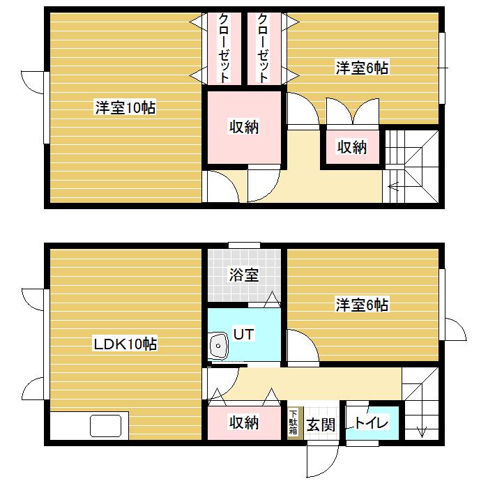カームハイツ(3SLDK/2階)の間取り写真