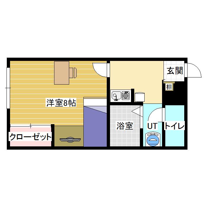 レオパレスレオ(1K/2階)の間取り写真