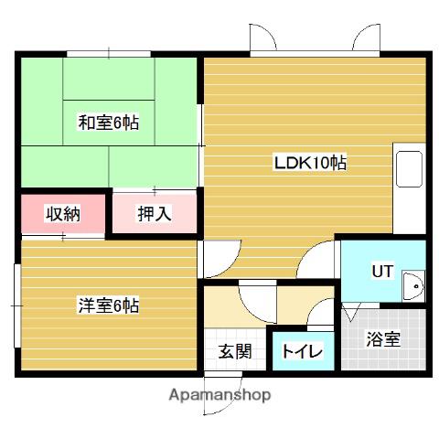 サンフロンティアタウン(2LDK/1階)の間取り写真