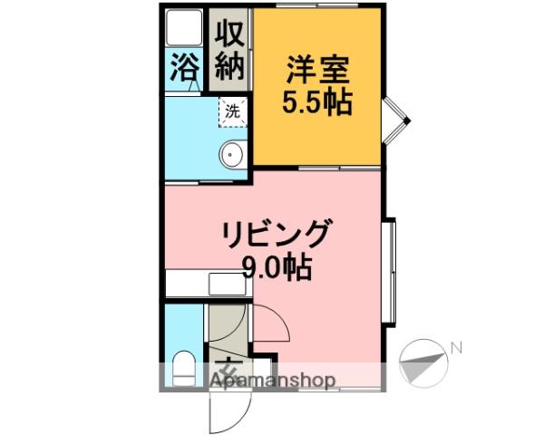 グランデマンション(1DK/1階)の間取り写真