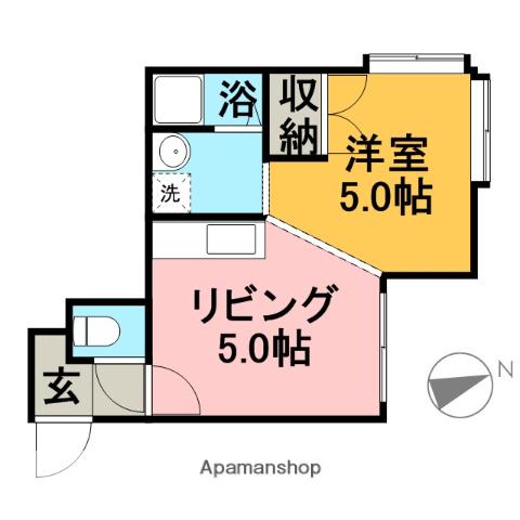 セリーヌⅡ(1DK/1階)の間取り写真