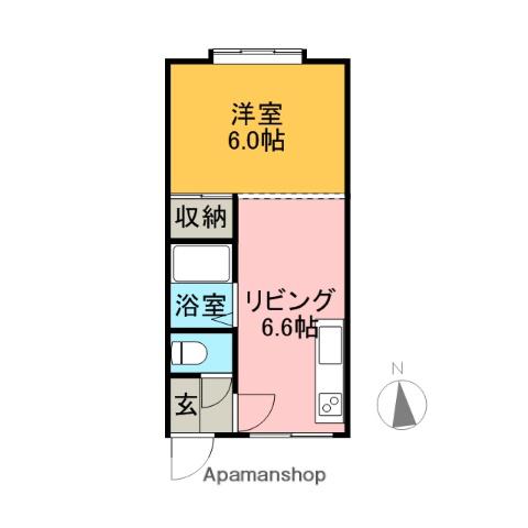 ニューイースターハイツ(1DK/2階)の間取り写真