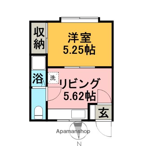 NEW RICH(1DK/2階)の間取り写真