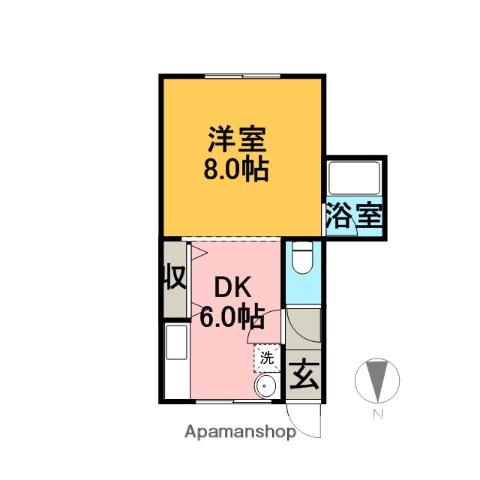 ユートピア21(1DK/1階)の間取り写真