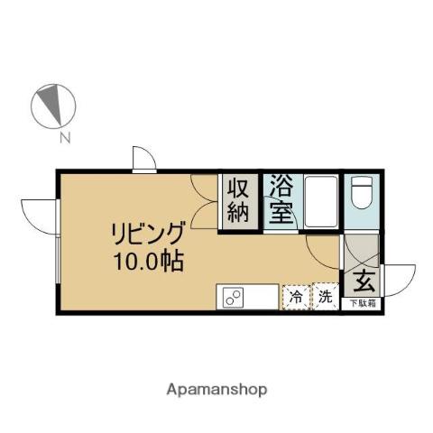 キャッスルピュア(ワンルーム/2階)の間取り写真