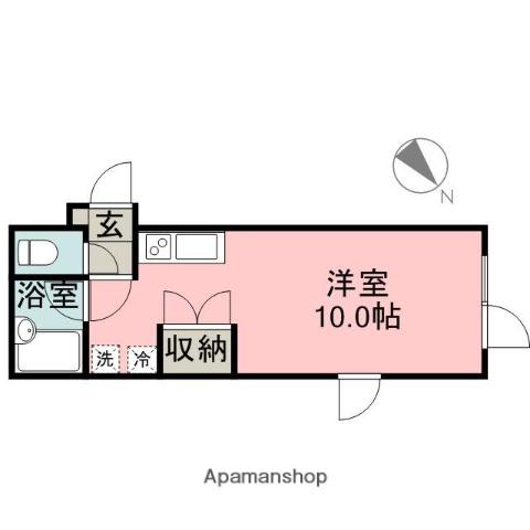 キャッスルピュア(ワンルーム/1階)の間取り写真