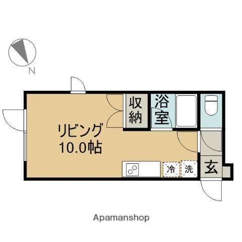 キャッスルピュア(ワンルーム/1階)の間取り写真