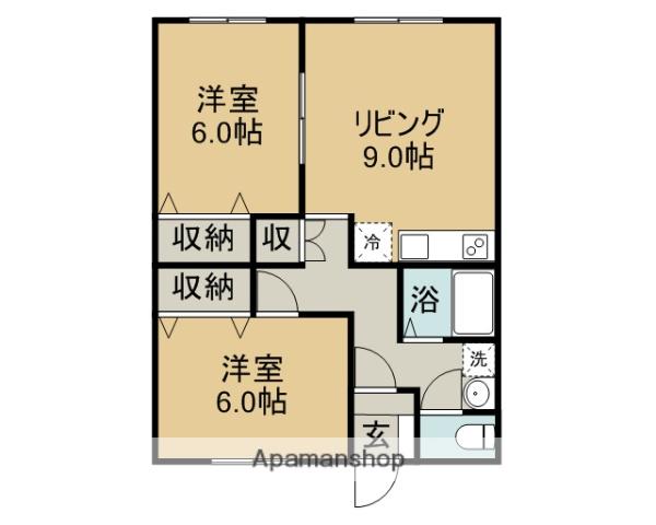 エーコーウエスタンハイツ(2DK/2階)の間取り写真