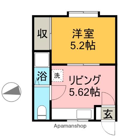 RICH(1DK/2階)の間取り写真