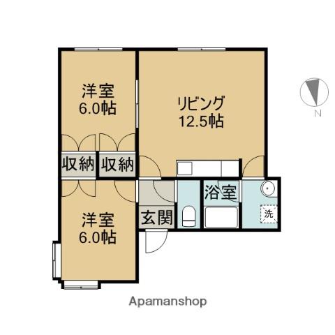 メゾンシティ(2DK/1階)の間取り写真