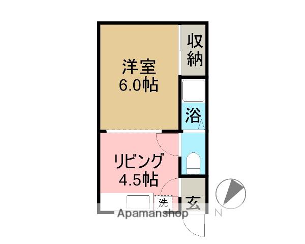 ミルキーハウス(1DK/2階)の間取り写真