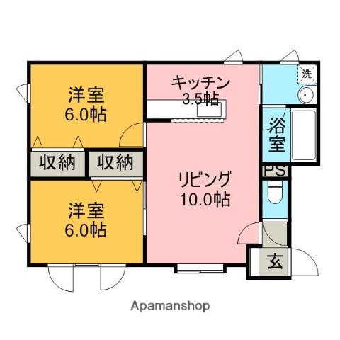LALAPORT(2LDK/2階)の間取り写真