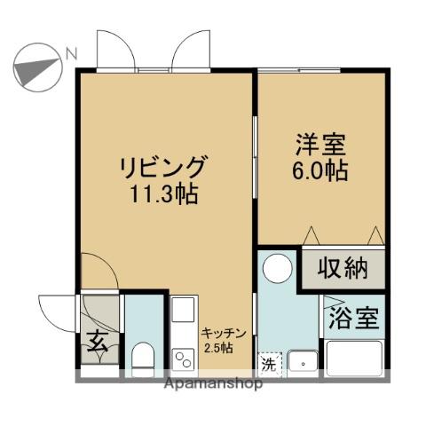 STELLA(1LDK/2階)の間取り写真