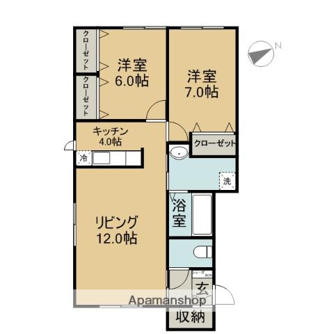 SUMIKA東町(2LDK/2階)の間取り写真