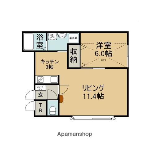 アリエル(1LDK/2階)の間取り写真