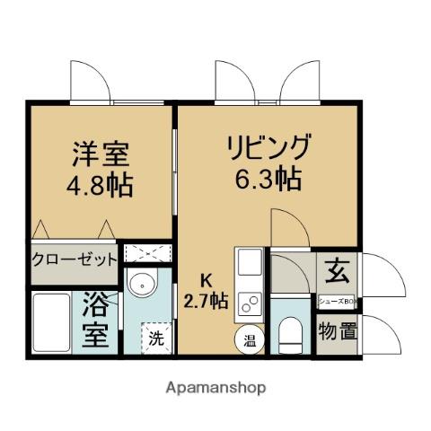 ピッコラ(1LDK/1階)の間取り写真