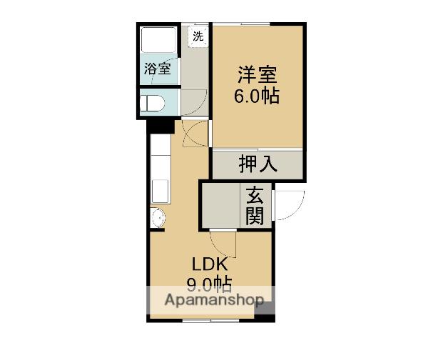 城内コーポ(1DK/3階)の間取り写真