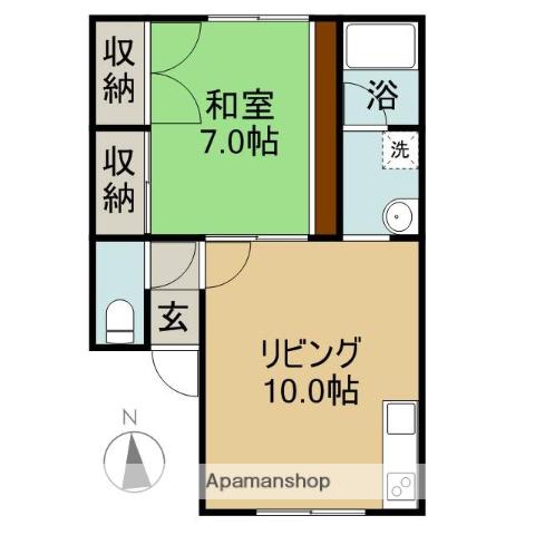 コーポ泉陽(1LDK/2階)の間取り写真