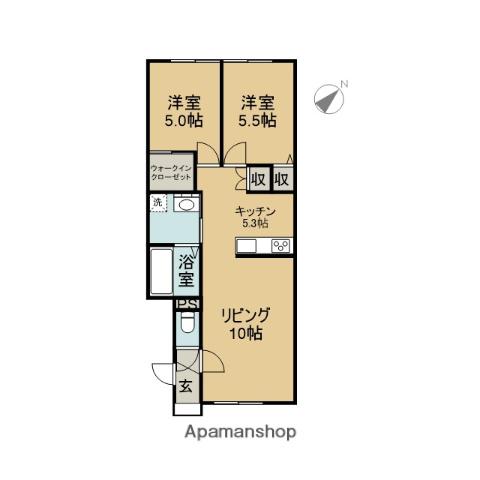 LIFES(2LDK/2階)の間取り写真