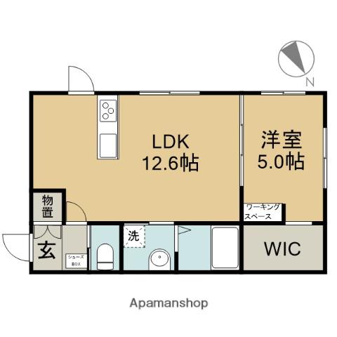 マレッセアモ(1LDK/2階)の間取り写真