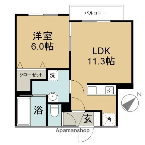KINOSU86(1LDK/3階)の間取り写真