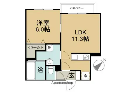 KINOSU86(1LDK/3階)の間取り写真
