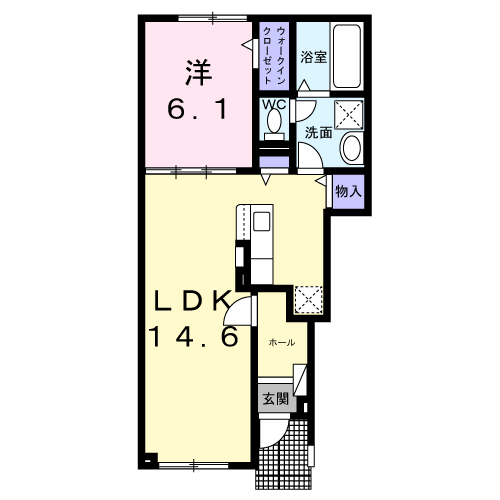 ティエラⅢ(1LDK/1階)の間取り写真