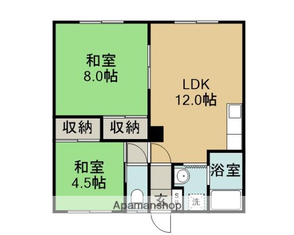 コーポスカイ(2DK/2階)の間取り写真