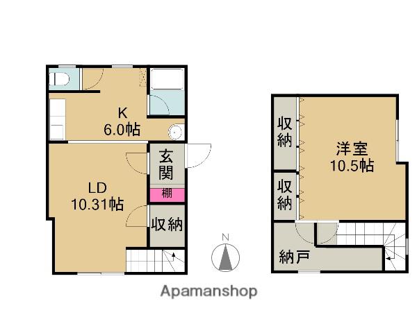 富士第二マンション(1SLDK/2階)の間取り写真