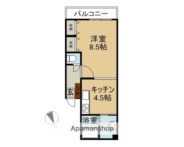 メゾンK2(1DK/2階)の間取り写真