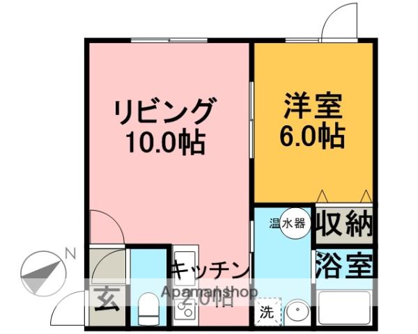 ガレリアⅡ(1LDK/1階)の間取り写真