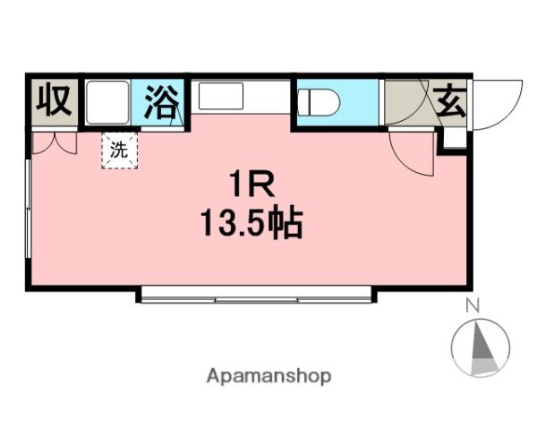 フェルナンドA(ワンルーム/2階)の間取り写真