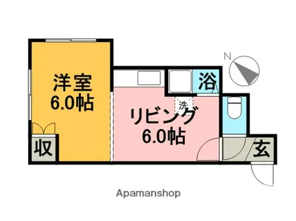 フェルナンドA(1DK/2階)の間取り写真