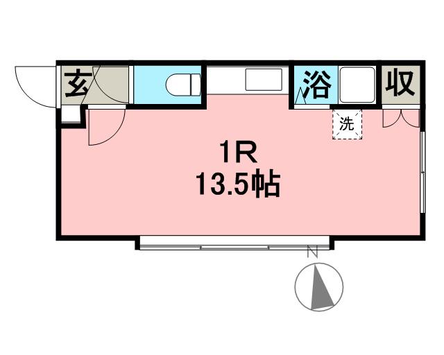 フェルナンドB(ワンルーム/1階)の間取り写真