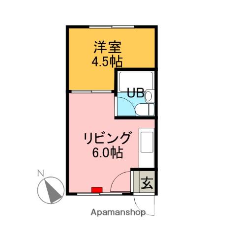 アーバンハイツ(1DK/2階)の間取り写真