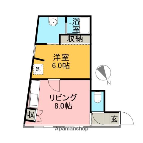 ルピアコート1(1DK/3階)の間取り写真