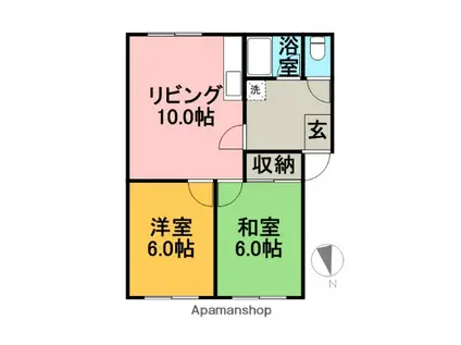東栄コーポ(2DK/3階)の間取り写真