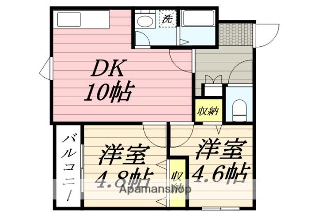 PROVIDENCE山鼻(2LDK/1階)の間取り写真