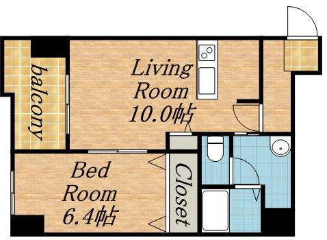 オルム ド グランメール大通(1LDK/7階)の間取り写真