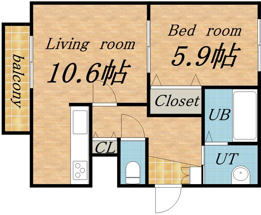 ハイムエルデZW(1LDK/3階)の間取り写真