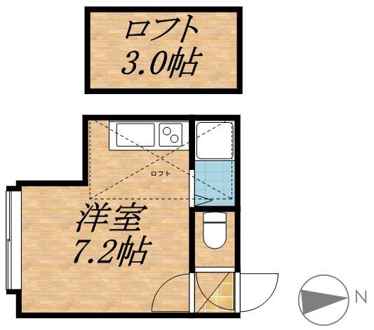 ハイムGITZO(ワンルーム/2階)の間取り写真