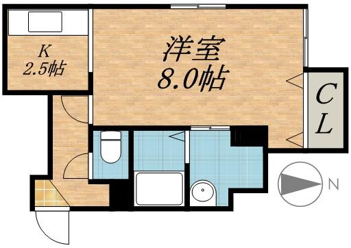 ファクター愛Ⅱ(1K/3階)の間取り写真