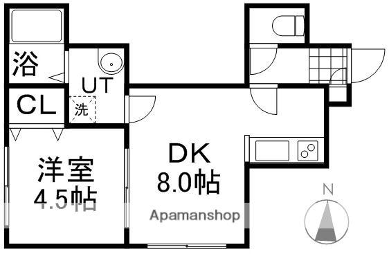 プログレス中島(1DK/2階)の間取り写真