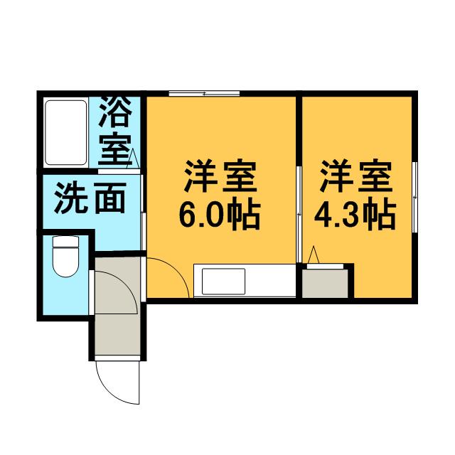 インヴェストN5(1DK/3階)の間取り写真