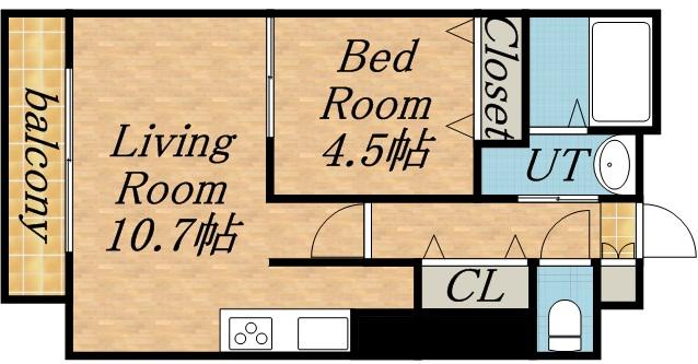 JP NOIE 円山表参道(1LDK/7階)の間取り写真